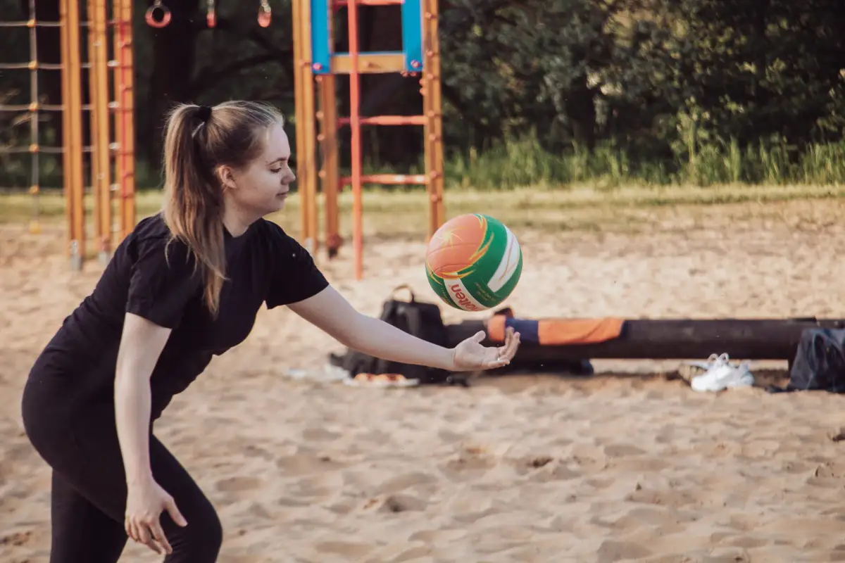 Beach volleyball at camp